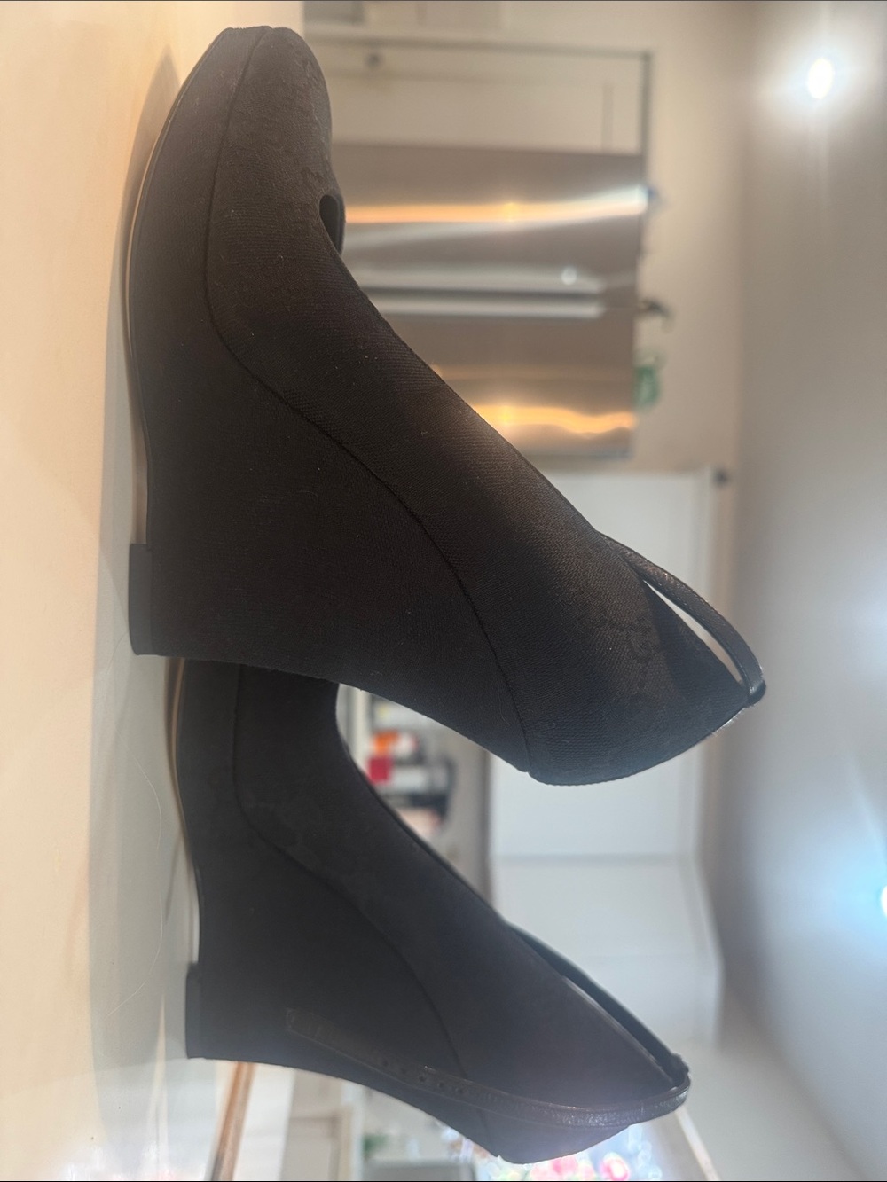 GUCCI “TOM FORD” Classic Black Women's Wedge Pumps with Ankle Strap - Picture 13 of 16